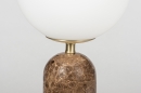 Foto 13987-4: Design tafellamp Globen Lighting in Art Deco stijl met bruin marmer
