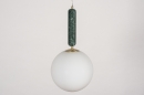 Foto 13994-3: Design hanglamp Globen Lighting in Art Deco stijl met massief marmer