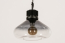 Foto 14080-12: Schitterende, grote XL hanglamp in mat zwart met zes glazen geschikt voor led verlichting.