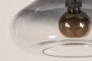 Foto 14080-13: Schitterende, grote XL hanglamp in mat zwart met zes glazen geschikt voor led verlichting.
