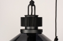 Foto 14080-15: Schitterende, grote XL hanglamp in mat zwart met zes glazen geschikt voor led verlichting.