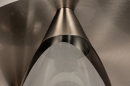 Foto 14153-9: Stimmungsvolle Deckenleuchte aus Stahl mit 3 Rauchglasschirmen.