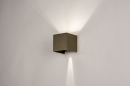 Foto 14270-4: Koffiebruine wandlamp van metaal in het vierkant met verstelbare lichtbundels