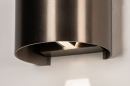Foto 14271-9: Koffiebruine wandlamp halfrond van metaal met verstelbare lichtbundels