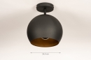 Plafondlamp 14937: modern, retro, metaal, zwart #1
