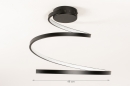 Foto 14939-1: Moderne zwarte led plafonnière in opvallend design en dimbaar met schakelaar
