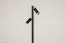 Foto 14972-12: Schwarze Stehlampe mit drei verschiedenen Looks; schwarze Leselampe, Leselampe mit Messingdetail oder industrielle Stehlampe