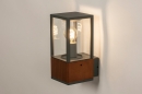 Wandlamp 14992: landelijk, modern, hout, glas #2