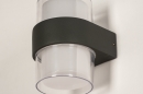 Foto 14995-6: Wandlamp voor buiten IP54 in antraciet met koker van acrylglas