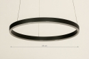 Foto 15089-10: Led cirkel hanglamp in het zwart met hoge lichtopbrengst
