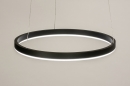 Foto 15089-3: Led cirkel hanglamp in het zwart met hoge lichtopbrengst