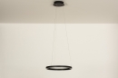 Foto 15089-4: Led cirkel hanglamp in het zwart met hoge lichtopbrengst