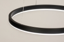 Foto 15089-8: Led cirkel hanglamp in het zwart met hoge lichtopbrengst