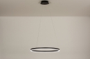 Foto 15090-2: Grote led cirkel hanglamp in het zwart met hoge lichtopbrengst