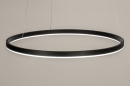 Foto 15090-3: Grote led cirkel hanglamp in het zwart met hoge lichtopbrengst