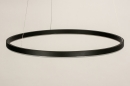 Foto 15090-4: Grote led cirkel hanglamp in het zwart met hoge lichtopbrengst