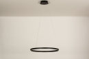 Foto 15090-5: Grote led cirkel hanglamp in het zwart met hoge lichtopbrengst