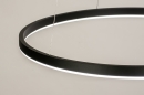 Foto 15090-8: Grote led cirkel hanglamp in het zwart met hoge lichtopbrengst