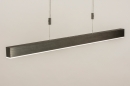 Hanglamp 15099: design, modern, geschuurd aluminium, zwart #6