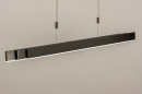 Hanglamp 15099: design, modern, geschuurd aluminium, zwart #7