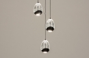 Foto 15115-3: Hanglamp met ronde plafondplaat en drie eivormige glazen