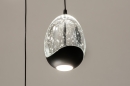 Foto 15115-6: Hanglamp met ronde plafondplaat en drie eivormige glazen