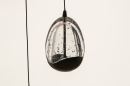 Foto 15115-7: Hanglamp met ronde plafondplaat en drie eivormige glazen