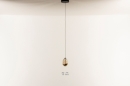 Foto 15119-1: Hotel chique hanglamp van glas in eivorm en amberkleur