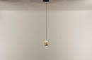 Foto 15119-2: Hotel chique hanglamp van glas in eivorm en amberkleur