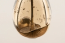 Foto 15119-6: Hotel chique hanglamp van glas in eivorm en amberkleur