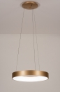 Foto 15121-2: Minimalistische runde LED-Hängeleuchte in mattgoldener Farbe.