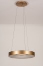 Foto 15121-4: Minimalistische runde LED-Hängeleuchte in mattgoldener Farbe.