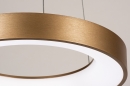 Foto 15121-6: Minimalistische runde LED-Hängeleuchte in mattgoldener Farbe.
