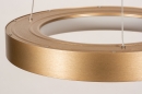 Foto 15121-7: Minimalistische runde LED-Hängeleuchte in mattgoldener Farbe.