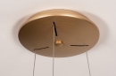 Foto 15121-8: Minimalistische runde LED-Hängeleuchte in mattgoldener Farbe.