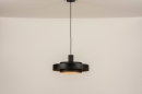 Foto 15125-2: Ronde hanglamp in zwart met goud