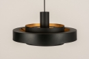 Foto 15125-3: Ronde hanglamp in zwart met goud
