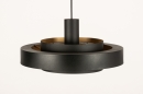 Foto 15125-4: Ronde hanglamp in zwart met goud