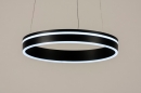 Foto 15138-2: Zwarte ronde led hanglamp met slimme verlichting en afstandsbediening