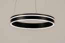 Foto 15138-3: Zwarte ronde led hanglamp met slimme verlichting en afstandsbediening