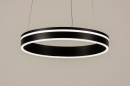 Foto 15138-4: Zwarte ronde led hanglamp met slimme verlichting en afstandsbediening