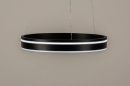 Foto 15138-5: Zwarte ronde led hanglamp met slimme verlichting en afstandsbediening