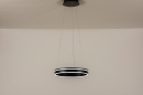Foto 15138-6: Zwarte ronde led hanglamp met slimme verlichting en afstandsbediening