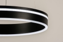 Foto 15138-9: Zwarte ronde led hanglamp met slimme verlichting en afstandsbediening