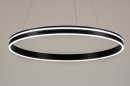 Foto 15140-3: Grote zwarte led hanglamp 'rond' met slimme verlichting