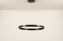 Foto 15140-7: Grote zwarte led hanglamp 'rond' met slimme verlichting