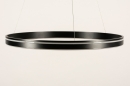 Foto 15140-8: Grote zwarte led hanglamp 'rond' met slimme verlichting