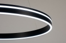 Foto 15140-9: Grote zwarte led hanglamp 'rond' met slimme verlichting