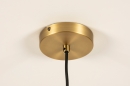 Foto 15143-9 detailfoto: Enkele hanglamp van wit opaalglas met messing ring