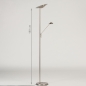 Foto 15178-1: Led uplighter met leeslamp in staal met dimmer